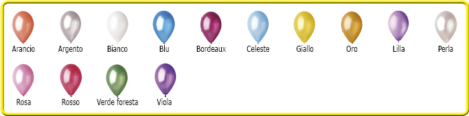 Colori palloncini metallizzati
